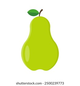 Pear. Flat vector illustration of a pear isolated on white background