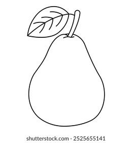 Pear. Flat vector illustration of a pear isolated on white background