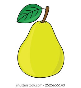 Pear. Flat vector illustration of a pear isolated on white background