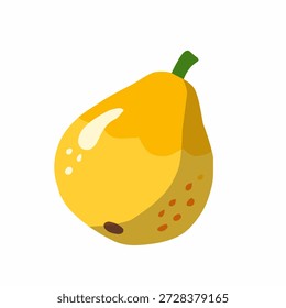 Pera en estilo de Vector plano para el diseño de alimentos naturales. Adecuado para proyectos de estilo de vida saludable, marca orgánica, empaques, menús, contenido de nutrición y App.