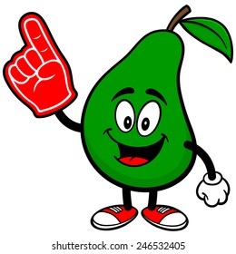 Pear with Foam Finger