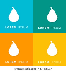 Pear Four Color Material Designed Icon / Logo