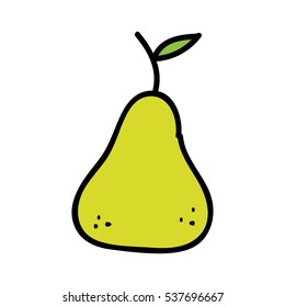 pear fresh fruit drawing icon vector illustration design
