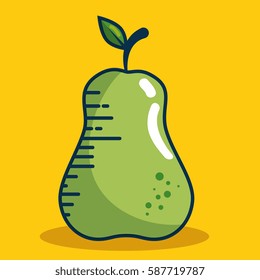 pear fresh fruit handmade drawn