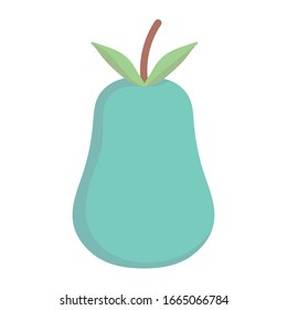 pear fresh fruit harvest cartoon icon style design vector illustration