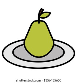 pear fresh fruit icon