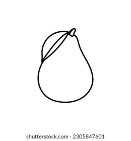 Pear Fresh Fruit Nature Line Simple Logo