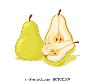 Pear fresh fruit vector design. Summer fruits for healthy lifestyle