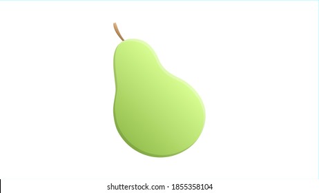 Icono del vector de fruta fresca. Ilustración de pera de dibujos animados símbolo de fondo de fruta verde plana.
