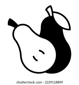 Pear, fresh, healthy icon in modern style for website mobile logo app UI design. simple vector icon. 