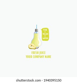 Pear Fresh Juice Logo Vector
