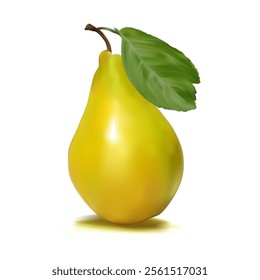 Pear. Fresh, nutritious, delicious Pear. A delicious and healthy dessert. Elements for label design. Fruit ingredients in mesh technique. Vector illustration.