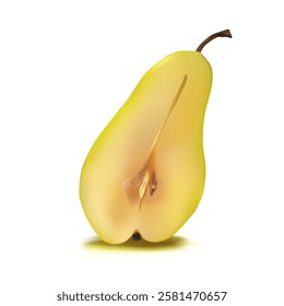 Pear. Fresh, nutritious, delicious Pear. A delicious and healthy dessert. Elements for label design. Fruit ingredients in mesh technique. Vector illustration.