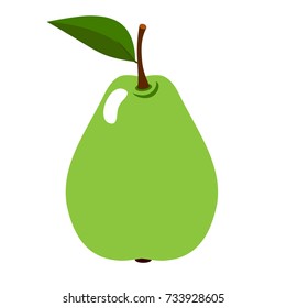 Pear Fresh, whole fruit on a white background. Vector.