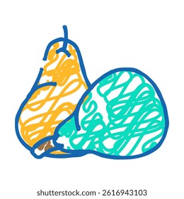 pear fresh yellow doodle icon sketch vector. pear fresh yellow sign. isolated symbol illustration
