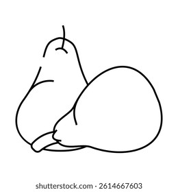 pear fresh yellow line icon vector. pear fresh yellow sign. isolated contour symbol black illustration