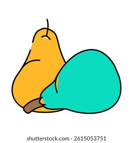 pear fresh yellow line icon vector. pear fresh yellow sign. isolated symbol illustration