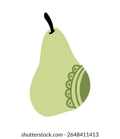 Pear. Fruit in abstract, flat style.