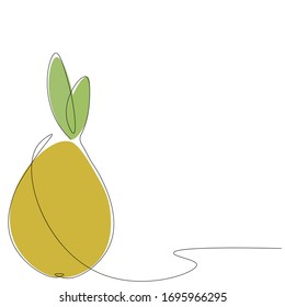 Pear fruit. Autumn, vector illustration