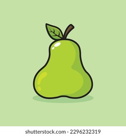 pear fruit cartoon illustration vector