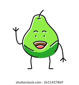 pear fruit character color icon vector. pear fruit character sign. isolated symbol illustration