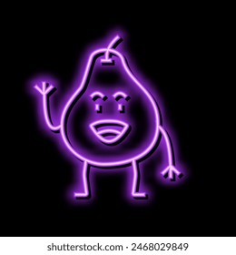 pear fruit character neon light sign vector. pear fruit character illustration
