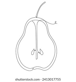 pear fruit continuous line drawing vector illustration