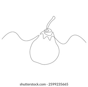 Pear fruit continuous line. Continuous one line drawing of delicious pear. Pear seed concept. single line drawing
