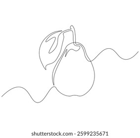 Pear fruit continuous line. Continuous one line drawing of delicious pear. Pear seed concept. single line drawing

