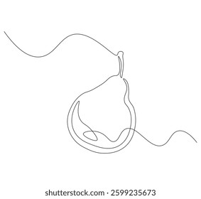 Pear fruit continuous line. Continuous one line drawing of delicious pear. Pear seed concept. single line drawing
