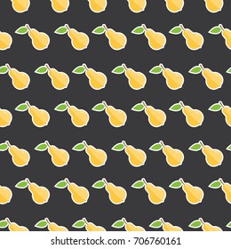  Pear Fruit Cute Shiny Seamless Pattern Background