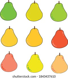 pear fruit cute vector natural