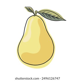 Pear fruit doodle drawing. Pear hand drawn