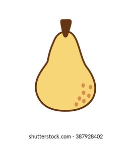 Pear fruit doodle icon