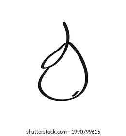Pear fruit doodle logo icon sign Fresh health food symbol Decoration concept Hand drawn sketch Natural game design Cartoon children's style Fashion print clothes apparel greeting invitation card cover