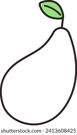 Pear Fruit Doodle Vector Illustration