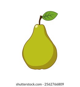 Pear fruit. Editable vector graphic cartoon illustration.