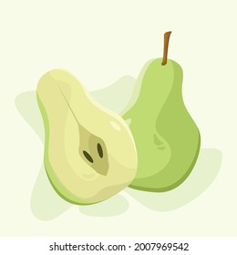 Pear Fruit with Flat Design Style Vector Illustration