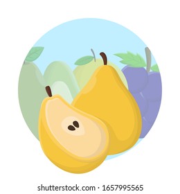 Pear Fruit Flat Icon Vector Design