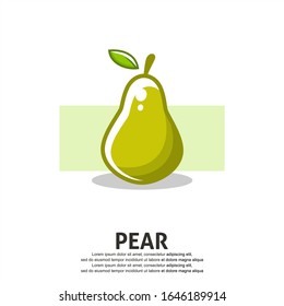 Pear fruit flat illustration. Editable and scalable vector design.