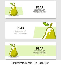 Ilustración plana de fruta perfumada con hojas vectorial fondo conjunto de 3. Escalable y editable. Diseño de vectores para banner, fondo, tarjeta, página de inicio, folleto, volante, portada
