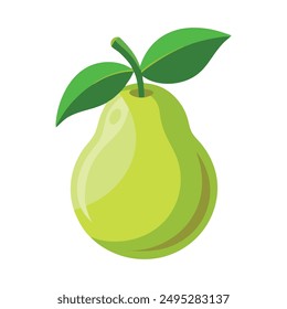 Ilustración vectorial plana de fruta de pera sobre fondo blanco