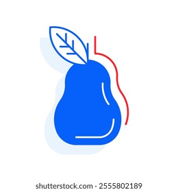 Pear, fruit food icon. Restaurant line editable sign.  Public catering related icon. Menu category. Vector illustration in modern thin line style.
