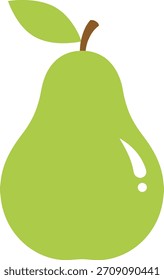 Birne Obst Lebensmittel-Symbol, einfache grüne Birne Obst Vektorgrafik