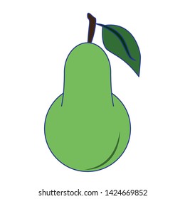 Pear fruit food isolated cartoon vector illustration graphic design