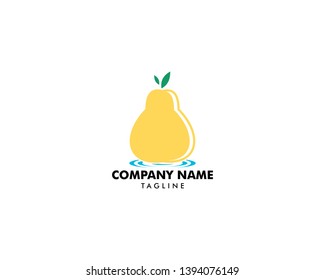 Pear Fruit Food Vector logo Illustration design