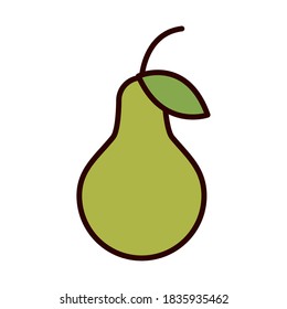 icono de relleno de línea de ilustración de vectores de cosecha fresca de peras