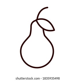 pear fruta fresca cosecha vectorial ilustración de línea estilo icono