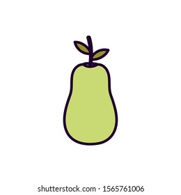 pear fruit fresh on white background vector illustration