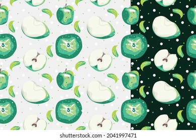 Pear fruit gradient seamless pattern with light and dark background